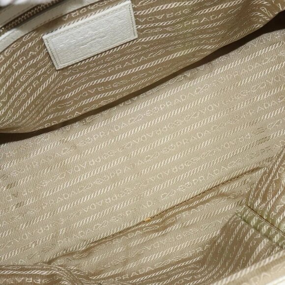 PRADA Shoulder Bag Canvas Silver White Auth - Picture 9 of 16